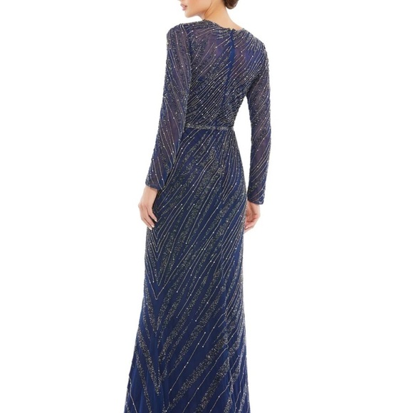 Mac Duggal 5240 NWT LONG SLEEVE BEADED COLUMN GOWN - Picture 2 of 9